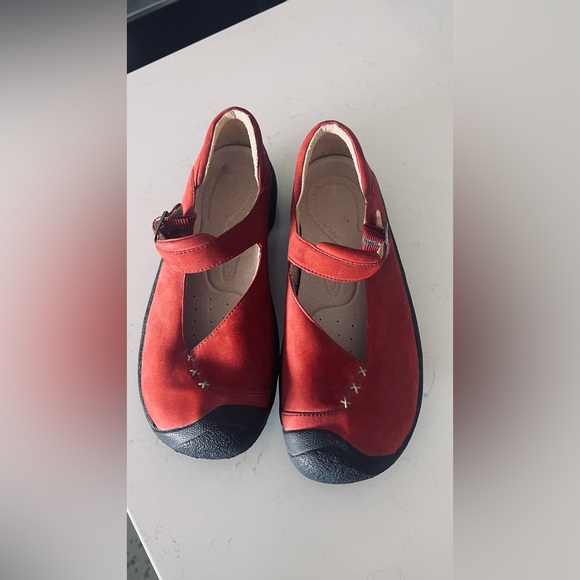 Keen Shoes - Keen Sydney Mary Jane Shoes Red Leather Casual size 9.5